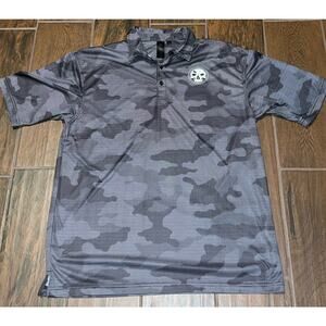 Burnside Mens Gray Camouflage Short Sleeve Collared Golf Polo Shirt Size 3X